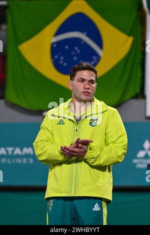 Santiago, Chili, 28 octobre 2023, Willian Lima (BRA), bronze, pendant Judo - hommes -66kg podium aux Jeux panaméricains de 2023 Banque D'Images