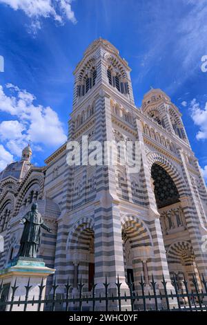 Vue de la cathédrale Sainte-Marie-majeure à Marseille, France. Banque D'Images