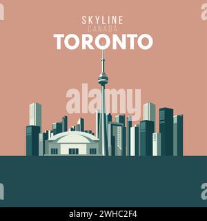 Résumé toronto City skyline et texte vecteur Illustration de Vecteur