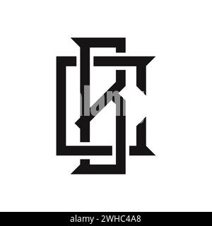 Logo monogramme de lettres noires B et C entrelacées dans le style gothique, sur fond blanc Illustration de Vecteur