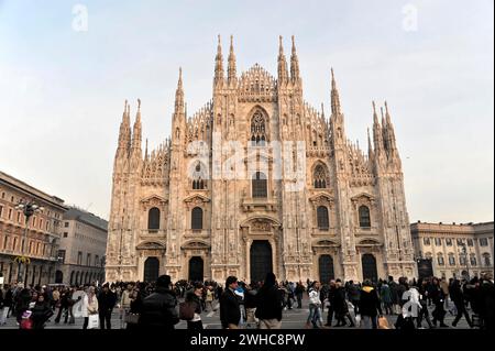 Cathédrale de Milan, Duomo, construction commencée en 1386, achevée en 1858, Milan, Milan, Lombardie, Italie Banque D'Images