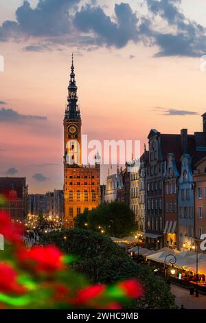 Hôtel de ville principal dans la vieille ville de Gdansk, Pologne Banque D'Images