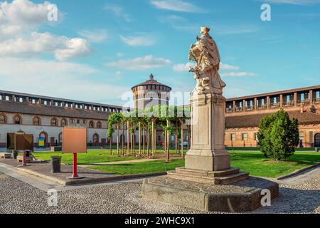 Vue intérieure du château des Sforza, Italie, Milan Banque D'Images