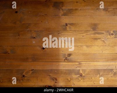 Plancher en bois ancien et nouvellement poncé fait de planches de bois Banque D'Images