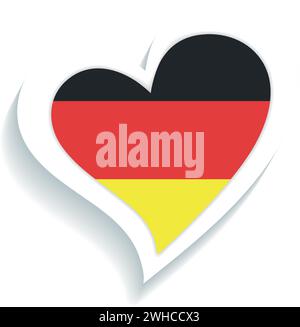 Forme de coeur isolée avec le drapeau de l'Allemagne Vector Illustration de Vecteur