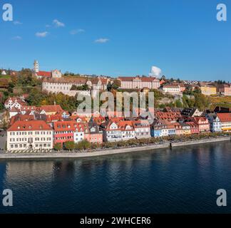 Vieille ville de Meersburg, lac de Constance, Bade-Württemberg, Allemagne Banque D'Images