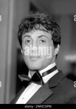 Sylvester Stallone. Portrait de l'acteur et réalisateur américain Sylvester Gardenzio Stallone (né en 1946) à la Maison Blanche en 1985 Banque D'Images