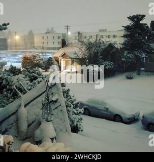 Ambiance hivernale dans un complexe de logements au Japon Banque D'Images