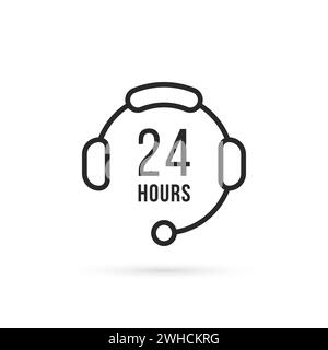 simple ligne directe 24 heures sur 24 Illustration de Vecteur