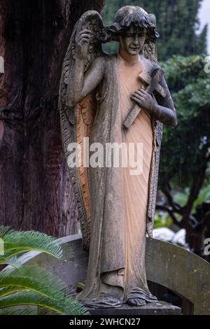 ange de la tombe commémorative appartenant à la famille Ripoll Ballester, cimetière de Soller, Majorque, Iles Baléares, Espagne Banque D'Images