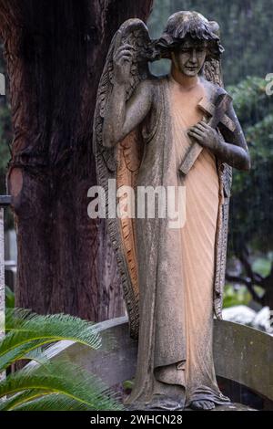 ange de la tombe commémorative appartenant à la famille Ripoll Ballester, cimetière de Soller, Majorque, Iles Baléares, Espagne Banque D'Images