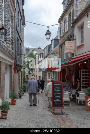 Ruelle de la vieille ville, Morlaix, départements Finistère, Bretagne, France Banque D'Images