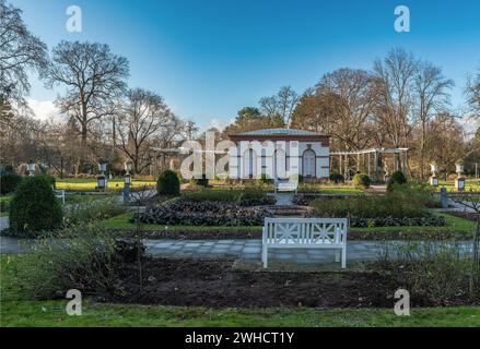 Les terrains du Frankfurt Palmengarten en hiver Banque D'Images