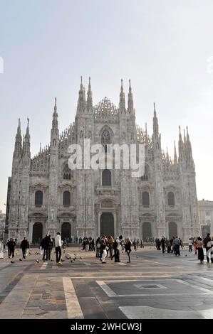 Cathédrale de Milan, Duomo, construction commencée en 1386, achevée en 1858, Milan, Milan, Lombardie, Italie Banque D'Images