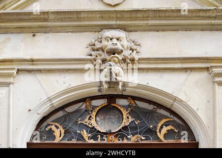 Maison de maître, façade Renaissance, Rothenburg ob der Tauber, moyenne Franconie, Bavière, Allemagne Banque D'Images