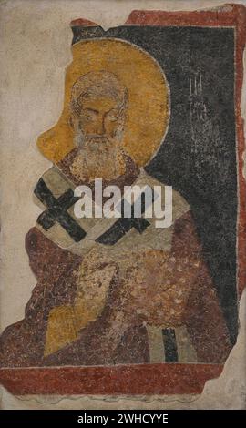 Léon I (c. 400-461), connu sous le nom de Léon le Grand. Pape de l'Église catholique (440-461). Portrait. Fresque. xiie-xiiie siècles. De l'Église de la Nicholas à Melnik, région de Blagoevgrad, Bulgarie. Musée archéologique national. Sofia. Bulgarie. Banque D'Images