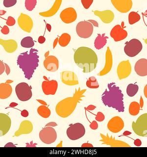 Vecteur modèle sans couture avec des fruits. Fruits assortis. Illustration vectorielle Illustration de Vecteur