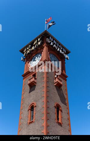 L'emblématique tour de l'horloge à Portland Union Station qui est situé dans le centre-ville de Portland. Banque D'Images