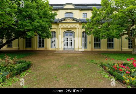 L'orangerie dans le parc du palais du palais résidentiel de la Skatstadt Altenburg, Thuringe, Allemagne Banque D'Images