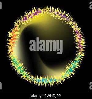 EGALISEUR onde sonore bouclée cercle coloré icône de symbole vectoriel design, fond vectoriel de technologie audio Illustration de Vecteur