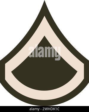 Bandoulière militaire enrôlé insigne de rang de la PREMIÈRE CLASSE PRIVÉE DE l'armée des États-Unis Illustration de Vecteur