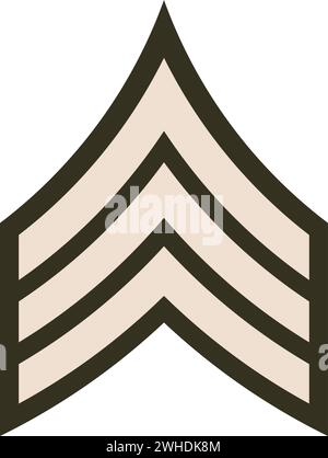 Bandoulière militaire enrôlé insigne de rang du SERGENT de l'armée américaine Illustration de Vecteur