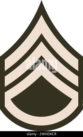 Bandoulière militaire enrôlé insigne de rang du SERGENT D'ÉTAT-MAJOR DE l'armée américaine Illustration de Vecteur