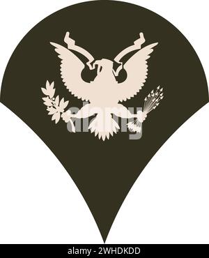 Bandoulière militaire enrôlé insigne de rang du SPÉCIALISTE DE l'armée américaine Illustration de Vecteur