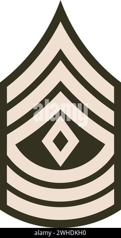 Bandoulière militaire enrôlé insigne de rang du PREMIER SERGENT de l'armée américaine Illustration de Vecteur
