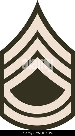 Bandoulière militaire enrôlé insigne de rang de la PREMIÈRE CLASSE DE SERGENT DE l'armée américaine Illustration de Vecteur