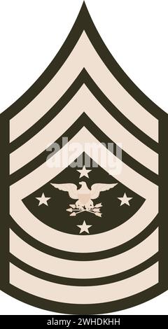 Bandoulière militaire enrôlé insigne de rang de l'armée américaine SENIOR ENRÔLÉ CONSEILLER DU PRÉSIDENT Illustration de Vecteur