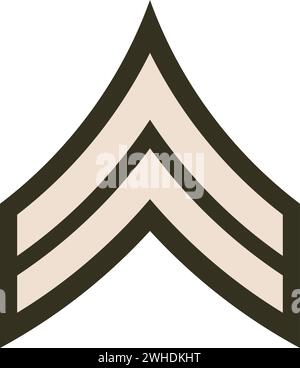 Bandoulière militaire enrôlé insigne de rang du CAPORAL de l'armée américaine Illustration de Vecteur