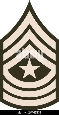 Bandoulière militaire enrôlé insigne de rang du SERGENT-MAJOR DE l'armée américaine Illustration de Vecteur