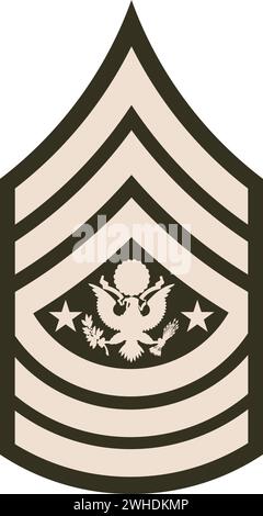 Bandoulière militaire enrôlé insigne de rang de l'armée américaine SERGENT-MAJOR DE L'ARMÉE Illustration de Vecteur