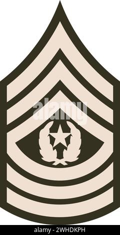 Bandoulière militaire enrôlé insigne de rang du COMMANDEMENT DE l'armée américaine SERGENT-MAJOR Illustration de Vecteur