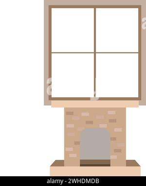 Vecteur d'icône de cheminée intérieure colorée isolée Illustration de Vecteur