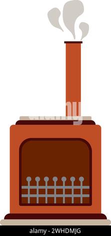 Vecteur d'icône de cheminée intérieure colorée isolée Illustration de Vecteur