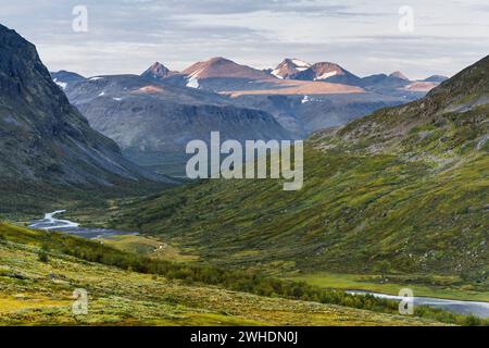 Upper Rapadalen, Rapaälven, Parc national de Sarek, Laponie, Suède, Europe Banque D'Images