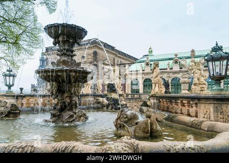 Dresde, le Zwinger, Nymphenbad Banque D'Images