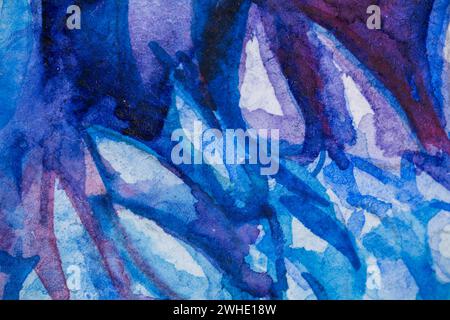 Peint à l'aquarelle sur fond blanc. Fond aquarelle peint à la main. Lavage à l'aquarelle. Banque D'Images