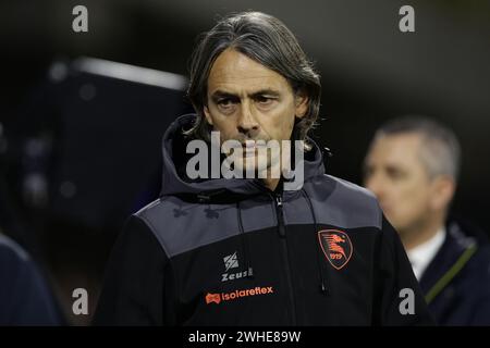 L'entraîneur italien de Salernitana, Filippo Inzaghi, lors du match de Serie A opposant l'Unione Sportiva Salernitana à Empoli au stade Arechi à Salerne le 9 février 2024. Banque D'Images