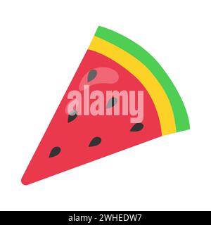 Tranche de pastèque. Illustration alimentaire dans un style plat. Illustration de Vecteur