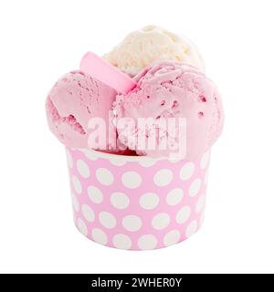 Cuillère à glace dans la tasse de papier Banque D'Images