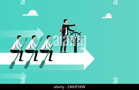 Concept de travail d'équipe d'affaires. Travailler ensemble crée des progrès et des gagnants Illustration de Vecteur