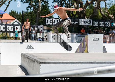 Jorge Simoes pendant le DC Skate Challenge Banque D'Images