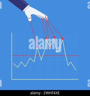 Concept de carte graphique de contrôle de marionnette. Illustration vectorielle de symbole d'entreprise Illustration de Vecteur