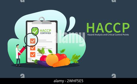 HACCP, analyse des risques et maîtrise des points critiques pour la sécurité alimentaire. Page d'accueil Standard et certification Illustration de Vecteur