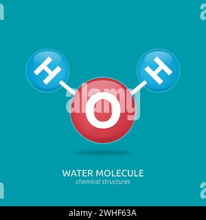 symbole de composé d'eau, illustration vectorielle de structures chimiques Illustration de Vecteur