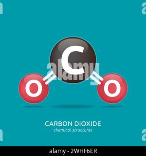 Formule de dioxyde de carbone, illustration vectorielle de structures chimiques Illustration de Vecteur