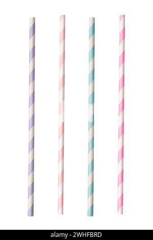 Pailles en papier à rayures Banque D'Images